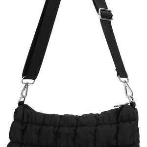 Quilted Crossbody Bags for Women Men, Puffer Handbag Purse with Shoulder Strap